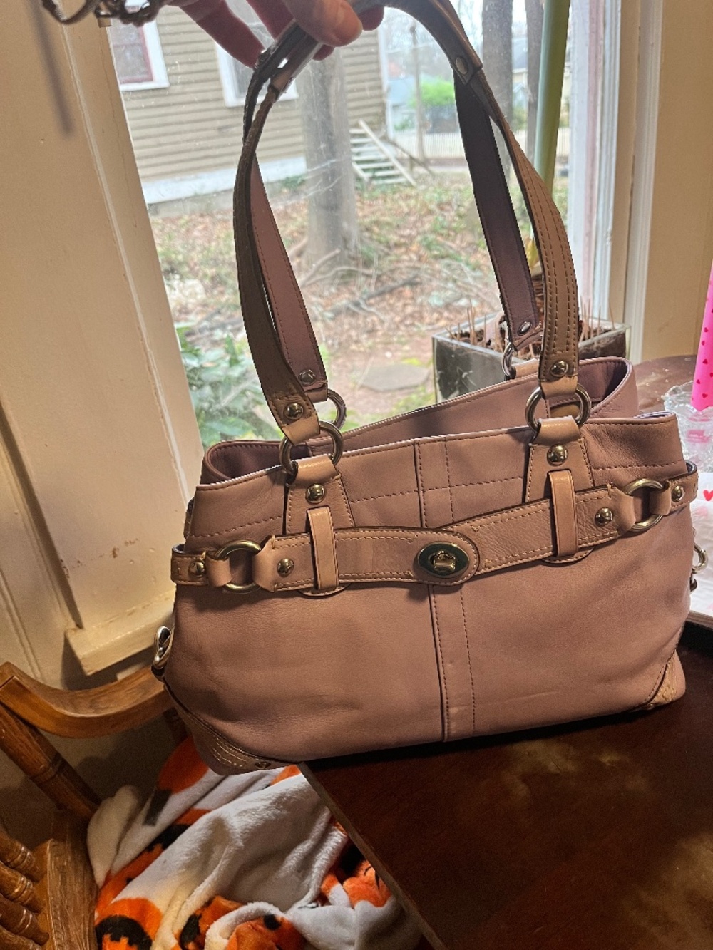 Lavender coach shoulder bag